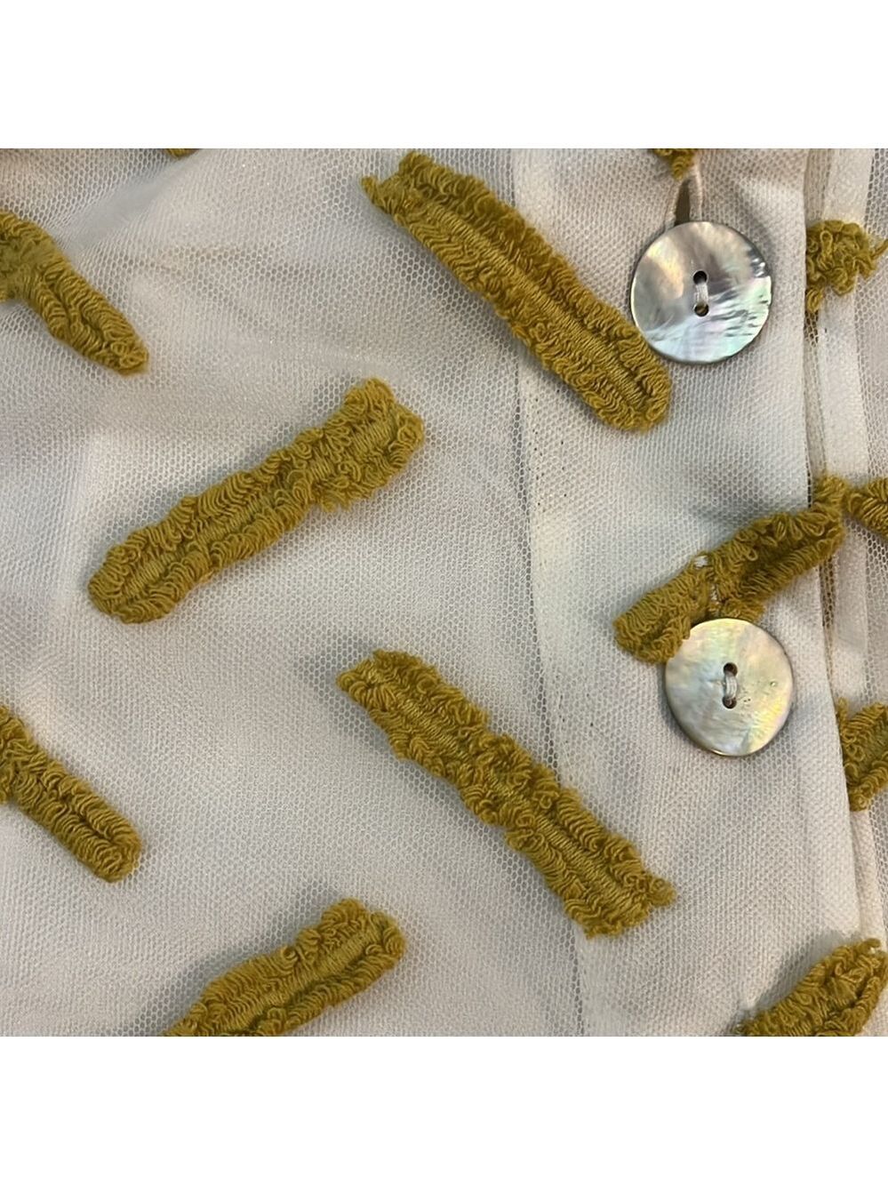 Daniel Rainn Anthropologie Cream & Mustard Embroidered Maxi Skirt Tie Waist - Picture 9 of 9